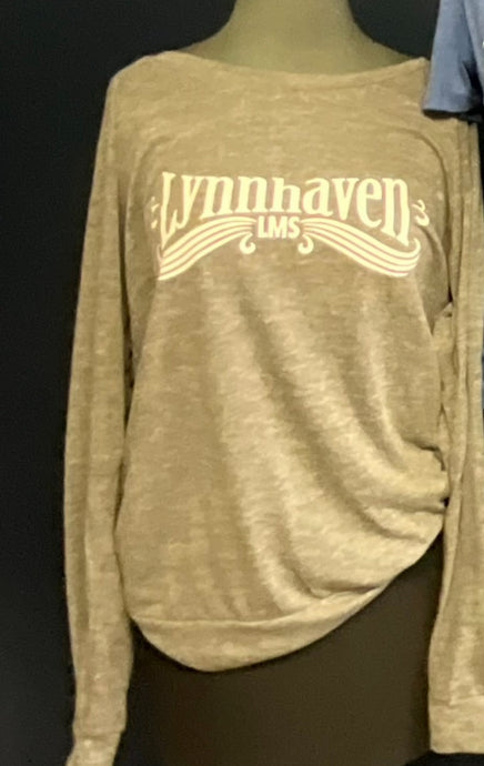 Lynnhaven Middle School/Long Sleeve Crewneck Shirt/Dark Grey