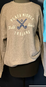 Plaza Middle School Field Hockey/Grey Crewneck Sweatshirt