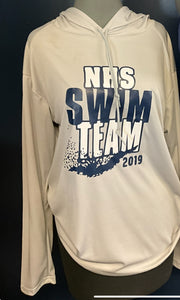 NHS Swim Team/Grey Performance Long Sleeve with Hood