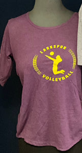 Larkspur Middle School Volleyball/Tri-Blend Tee Shirt/Purple