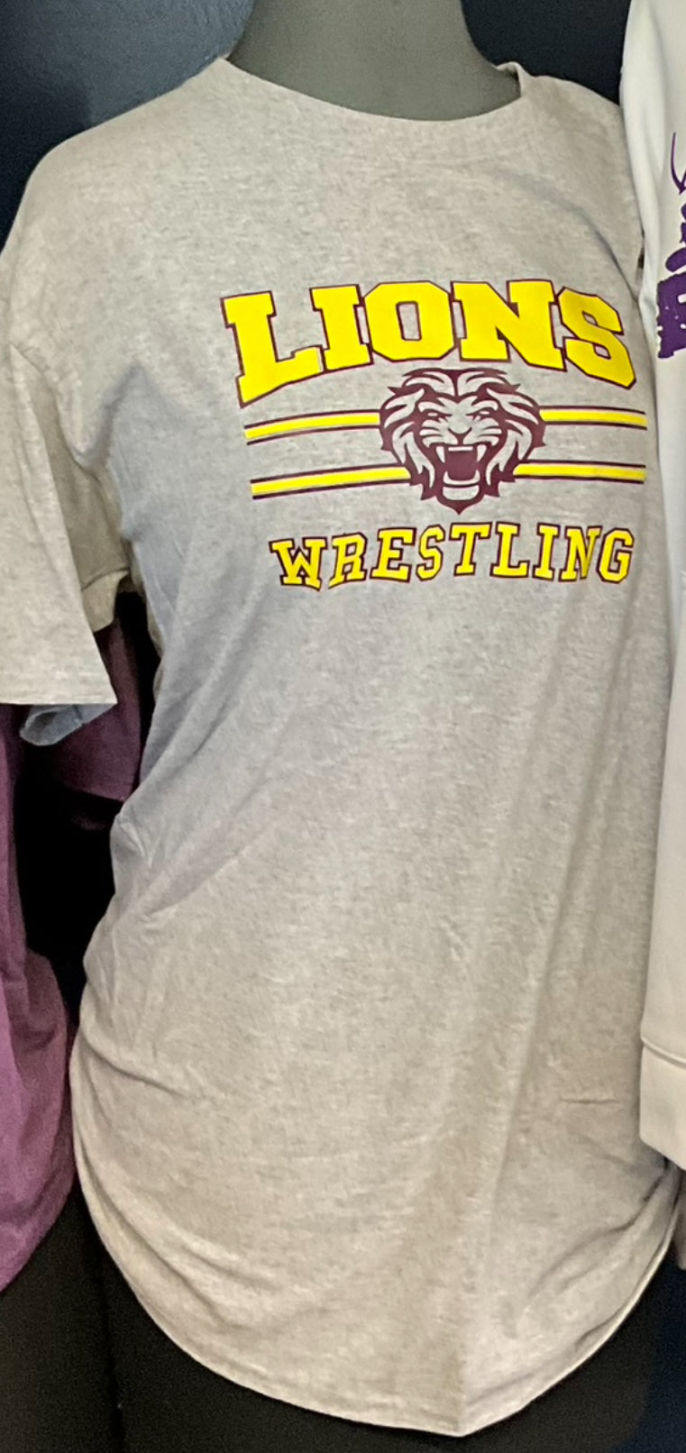 Larkspur Lions Wrestling Tee/Gray