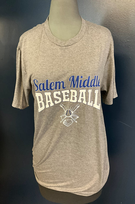 Salem Middle School Baseball/Grey Tri-Blend Tee