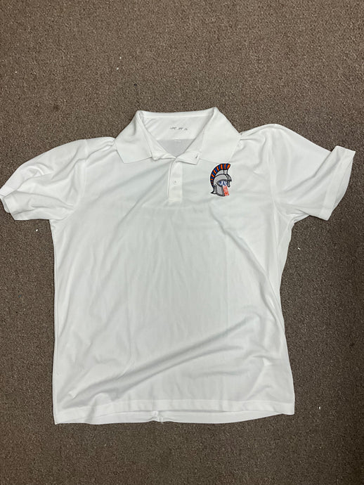 plaza Middle School Button Up Polo/White