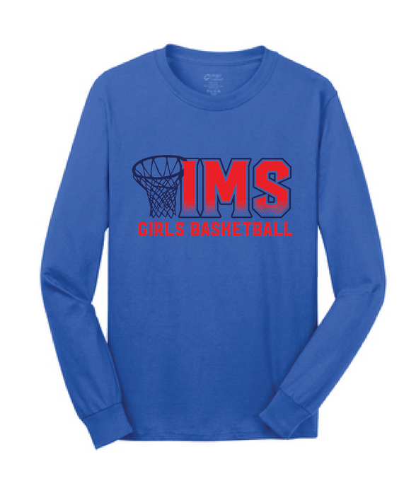 Long Sleeve Cotton Tee  / Royal / Independence Middle School Girls Basketball