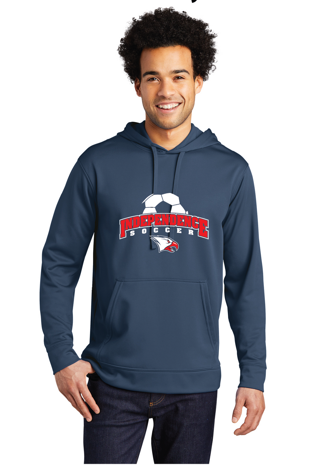 Performance Fleece Pullover Hooded Sweatshirt / Navy  / Independence Middle School Boys Soccer
