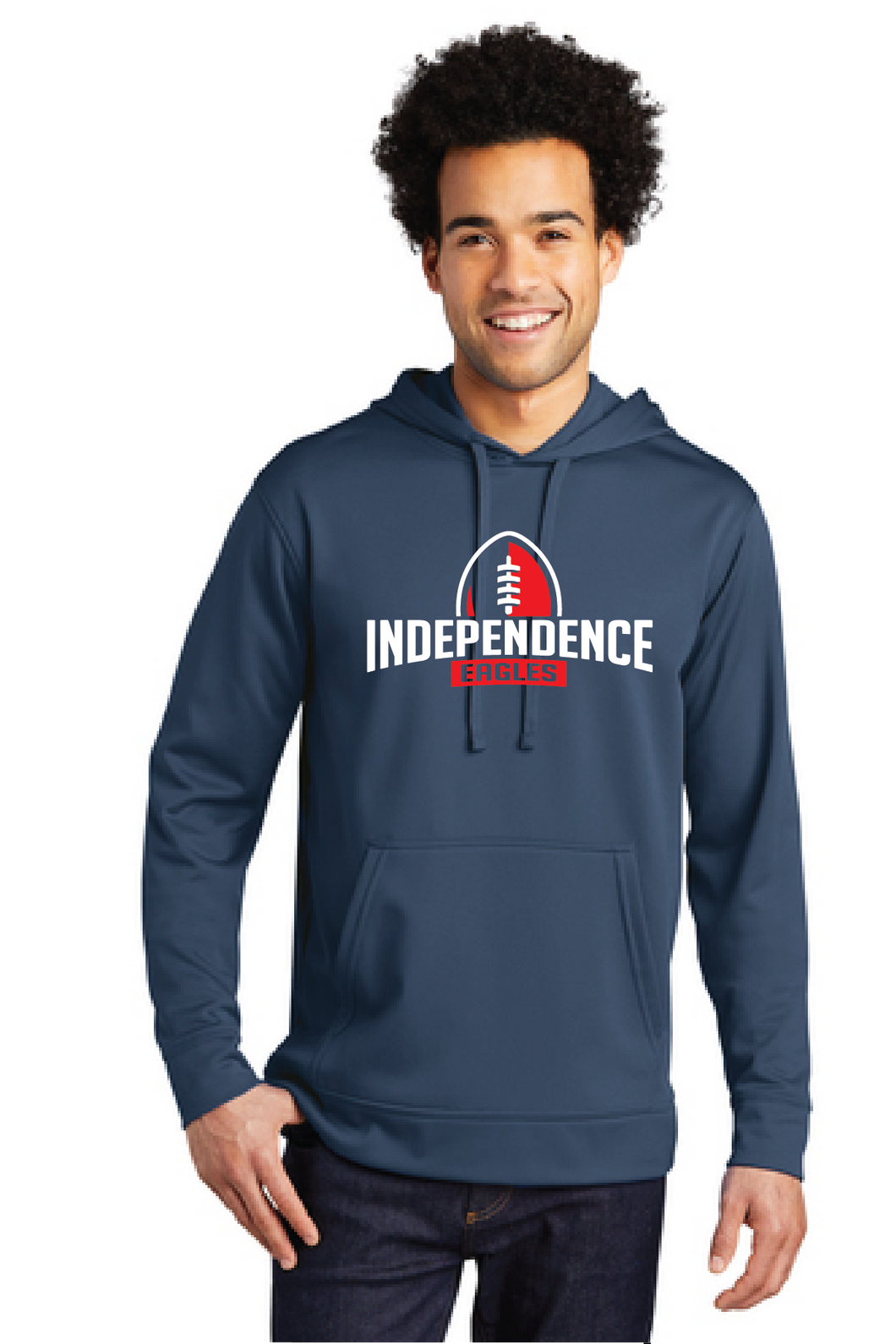 Performance Fleece Hooded Sweatshirt / Navy / Independence Middle School Football