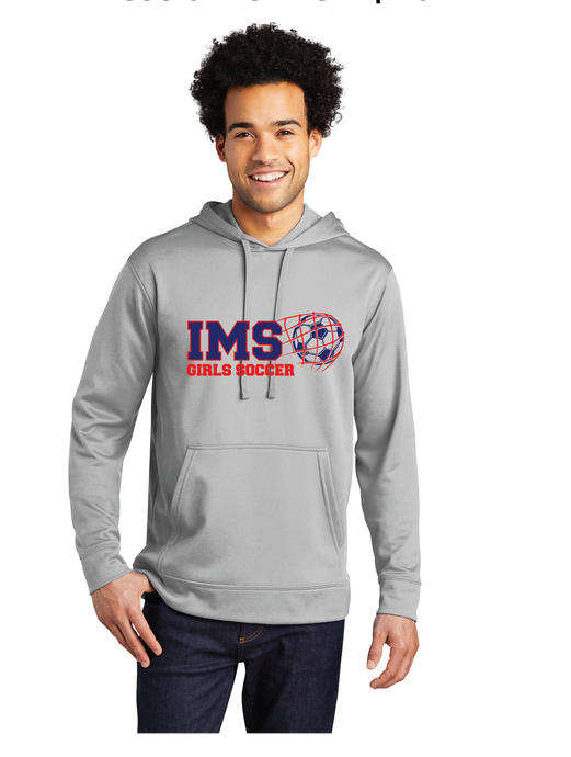 Performance Fleece Pullover Hooded Sweatshirt / Silver / Independence Middle School Girls Soccer