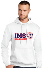 Core Fleece Pullover Hooded Sweatshirt / White / Independence Middle School Girls Soccer