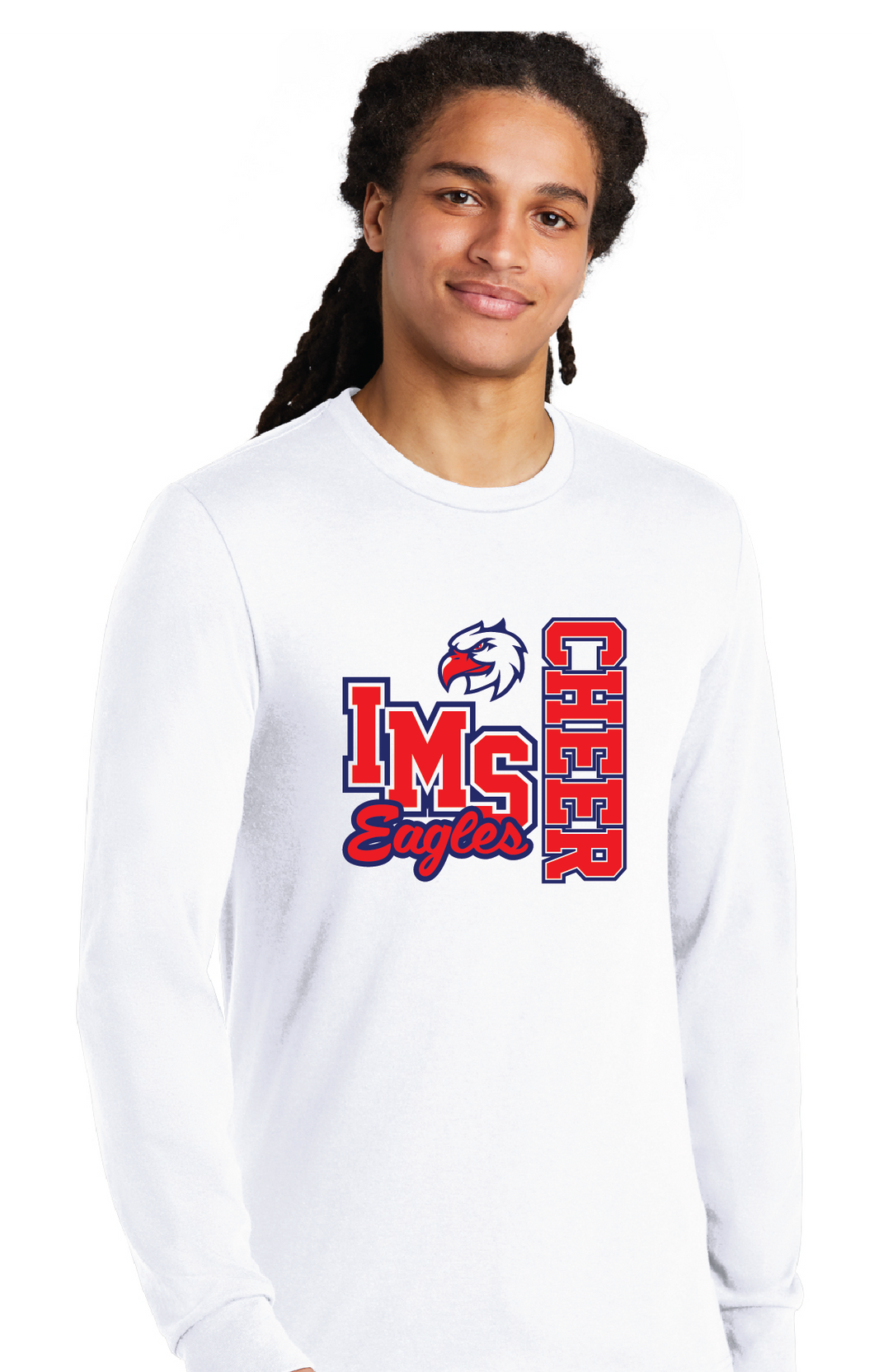 Perfect Tri Long Sleeve Tee / White / Independence Middle School Cheer