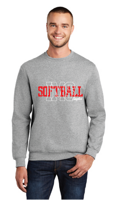 Fleece Crewneck Sweatshirt / Athletic Heather / Independence Middle School Softball