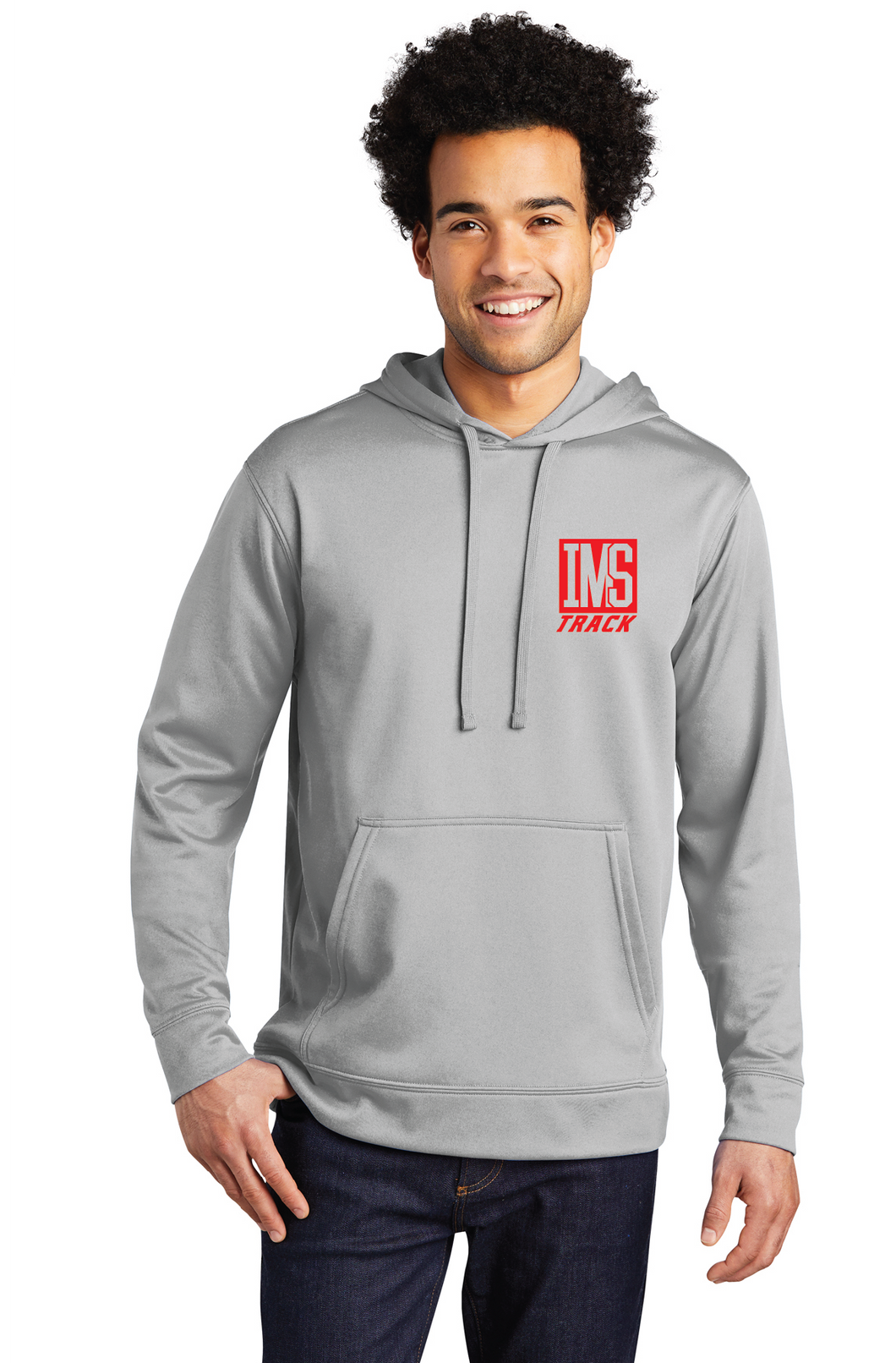 Performance Fleece Pullover Hooded Sweatshirt / Silver / Independence Middle School Boys Track