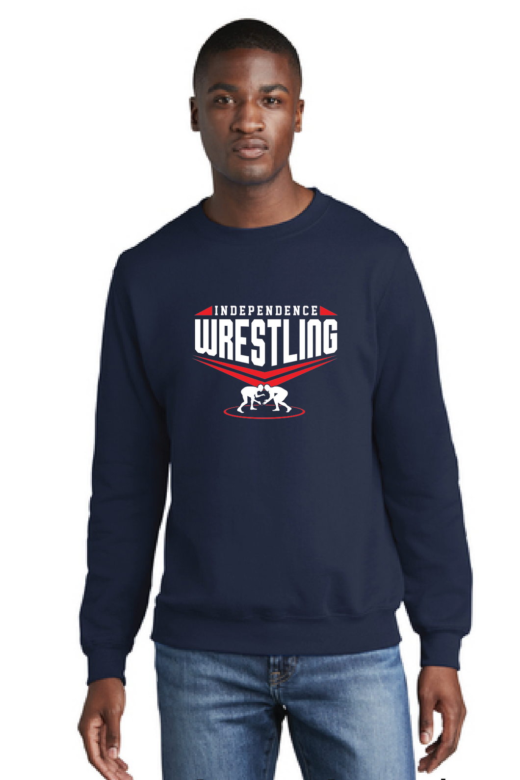 Core Fleece Crewneck Sweatshirt / Navy / Independence Middle School Wrestling