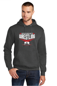 Core Fleece Pullover Hooded Sweatshirt / Dark Heather Grey / Independence Middle School Wrestling