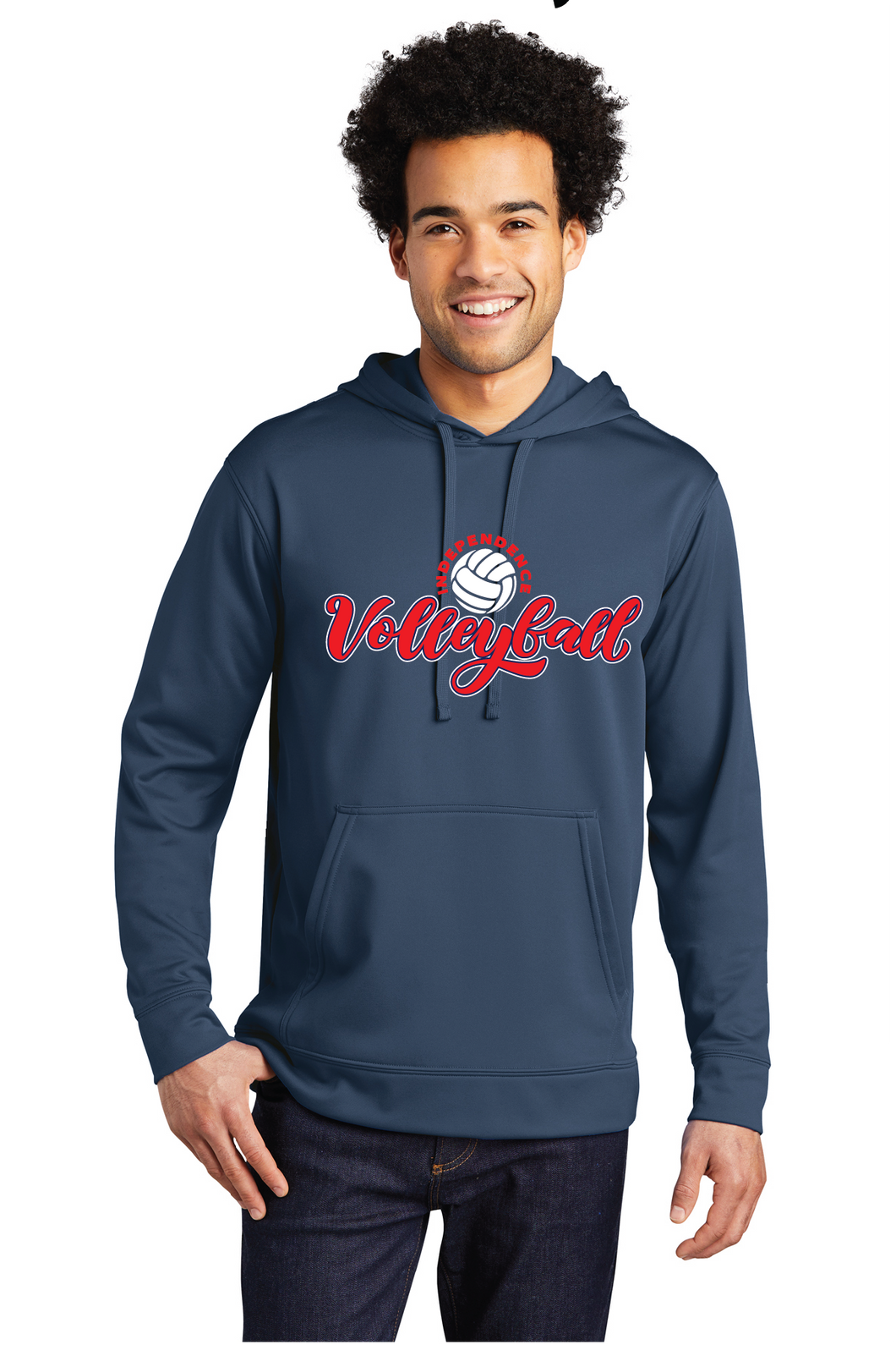 Performance Fleece Pullover Hooded Sweatshirt / Navy  / Independence Middle School Volleyball