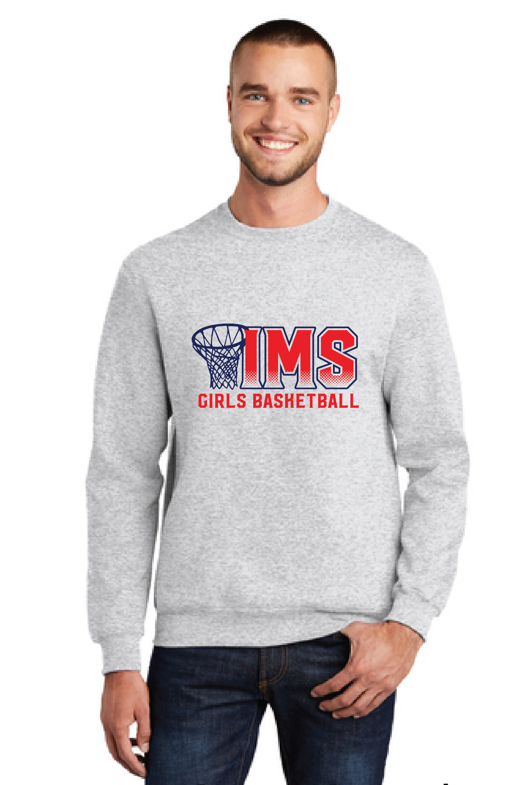 Core Fleece Crewneck Sweatshirt / Ash / Independence Middle School Girls Basketball