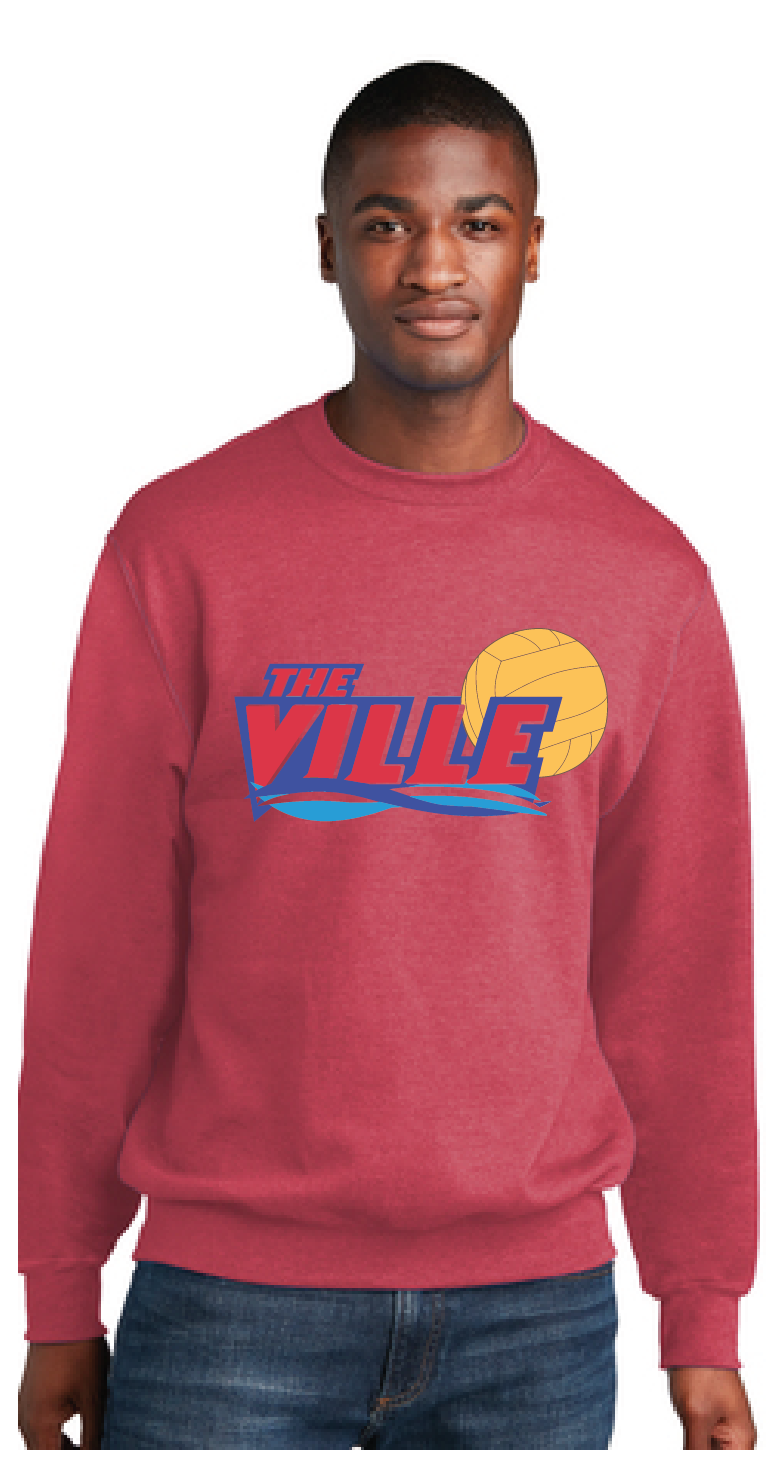 Core Fleece Crewneck Sweatshirt / Heather Red / Kempsville High School Water Polo