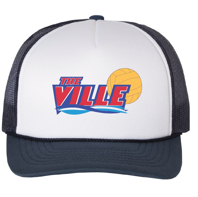 Foam Trucker Cap / White/Navy / Kempsville High School Water Polo