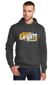 Fleece Pullover Hooded Sweatshirt / Dark Heather Grey / Kellam High School