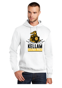 Core Fleece Pullover Hooded Sweatshirt / White / Kellam High School Water Polo