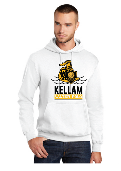 Core Fleece Pullover Hooded Sweatshirt / White / Kellam High School Water Polo