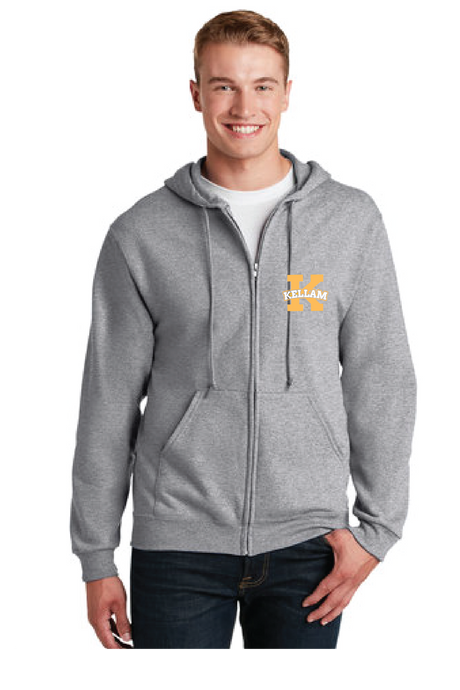 Full-Zip Hooded Sweatshirt / Athletic Heather / Kellam High School Water Polo