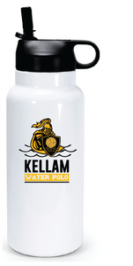 32oz Stainless Steel Water Bottle / White / Kellam High School Water Polo