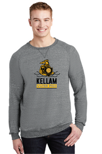 Snow Heather French Terry Raglan Crew / Charcoal / Kellam High School Water Polo