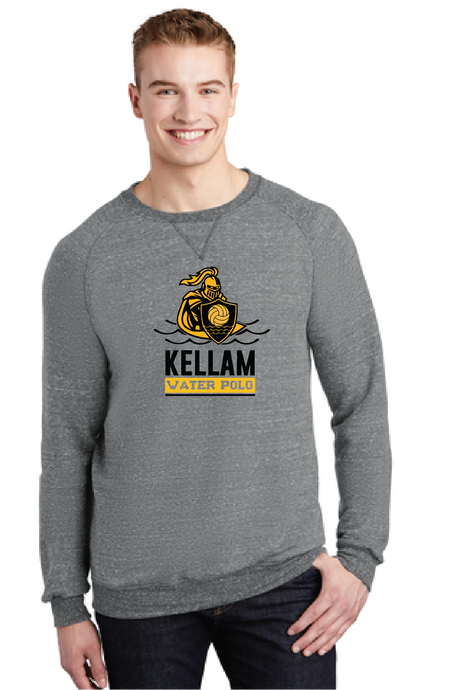 Snow Heather French Terry Raglan Crew / Charcoal / Kellam High School Water Polo