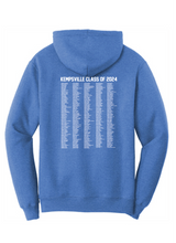 Senior Names_Fleece Hooded Sweatshirt / Heather Royal / Kempsville High School 2024 Seniors