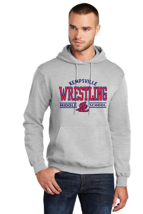 Core Fleece Pullover Hooded Sweatshirt / Ash / Kempsville Middle School Wrestling