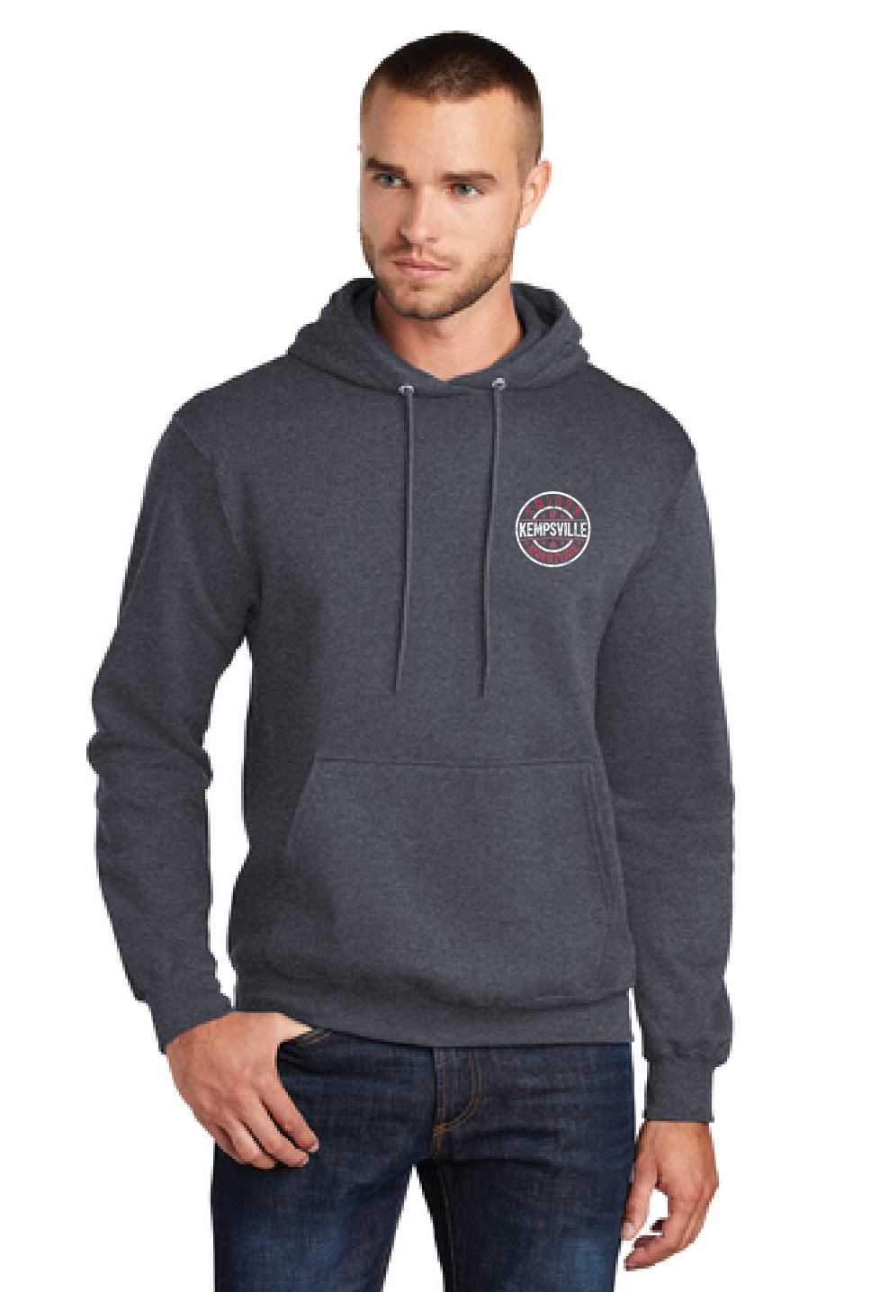 Fleece Pullover Hooded Sweatshirt / Navy / Kempsville High School Wrestling