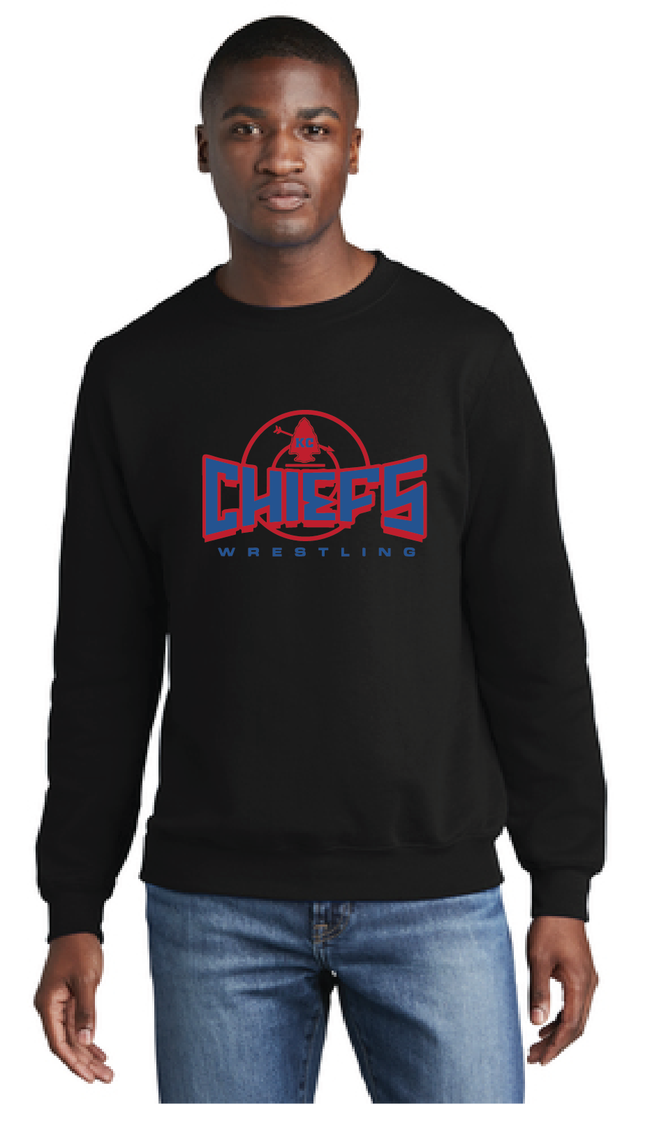 Fleece Crewneck Sweatshirt / Black / Kempsville High School Wrestling