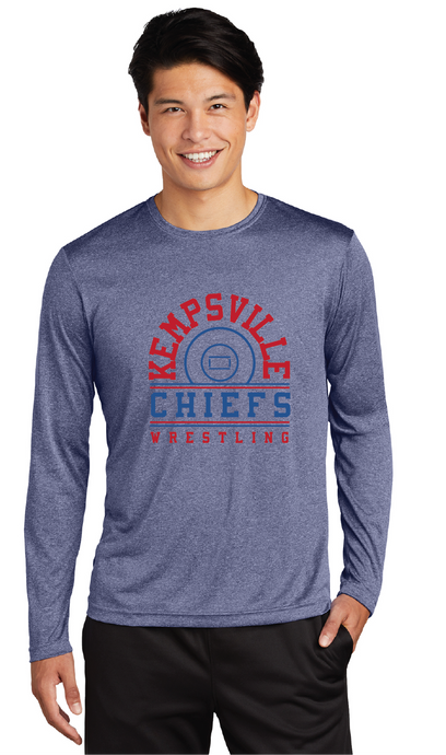 Long Sleeve Heather Contender Tee / Heather Royal / Kempsville High School Wrestling
