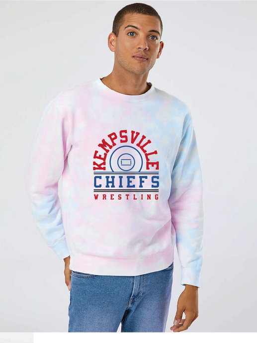 Midweight Tie-Dyed Sweatshirt / Tie Dye Cotton Candy / Kempsville High School Wrestling