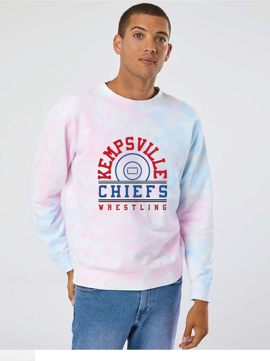 Midweight Tie-Dyed Sweatshirt / Tie Dye Cotton Candy / Kempsville High School Wrestling