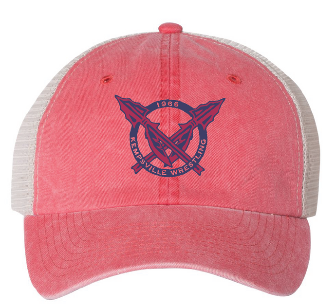 Pigment-Dyed Trucker Cap / Red / Kempsville High School Wrestling