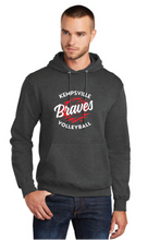 Core Fleece Pullover Hooded Sweatshirt / Dark Heather Grey / Kempsville Middle School Volleyball