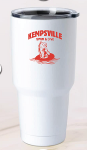 32oz Stainless Steel Tumbler / White / Kempsville High School Swim and Dive Team Athletes