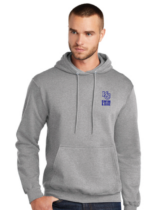 Fleece Pullover Hooded Sweatshirt / Athletic Heather / Kempsville High School Swim and Dive Team Athletes