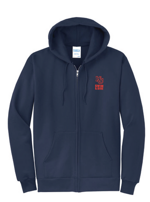 Fleece Full-Zip Hooded Sweatshirt / Athletic Heather / Kempsville High School Swim and Dive Team Athletes