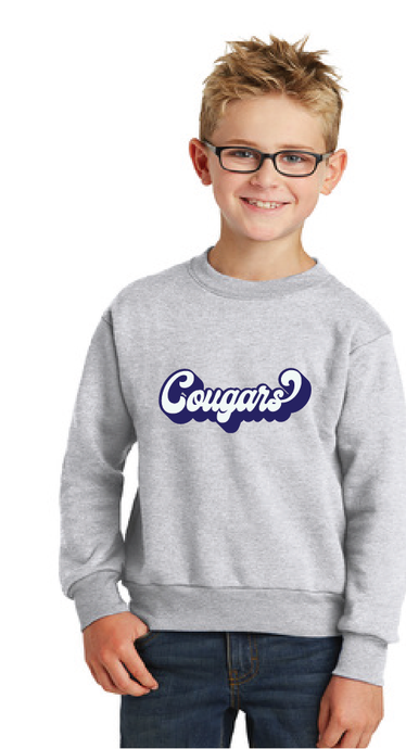 Core Fleece Crewneck Sweatshirt (Youth & Adult) / Ash / Kingston Elementary School