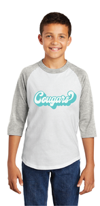 Youth Colorblock Raglan Jersey / White/Grey Heather / Kingston Elementary School