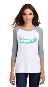 Women’s Perfect Tri 3/4-Sleeve Raglan / White/Grey / Kingston Elementary School