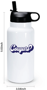 32oz Stainless Steel Water Bottle / White / Kingston Elementary School