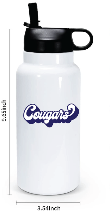32oz Stainless Steel Water Bottle / White / Kingston Elementary School