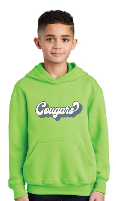 Core Fleece Pullover Hooded Sweatshirt (Youth & Adult) / Neon Green / Kingston Elementary School