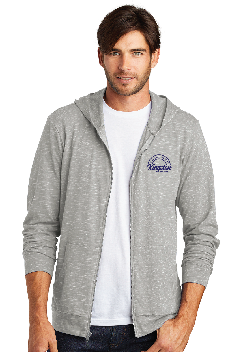 Medal Full-Zip Hoodie / Light Grey / Kingston Elementary Staff