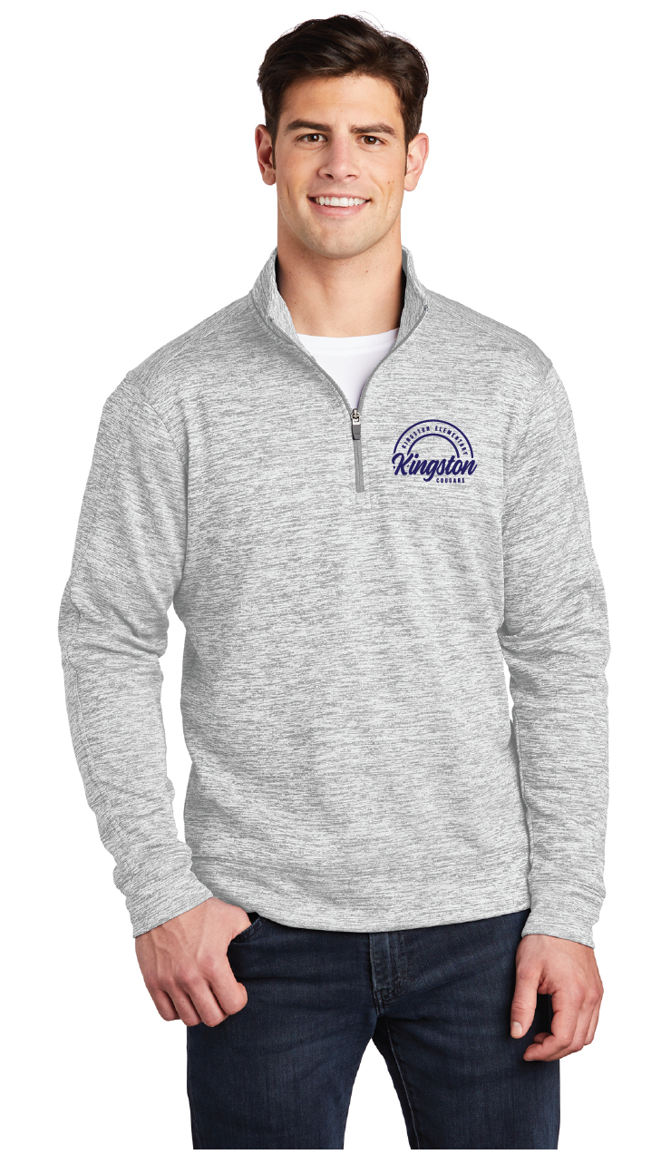 Electric Heather Fleece 1/4-Zip Pullover / Silver Electric / Kingston Elementary Staff