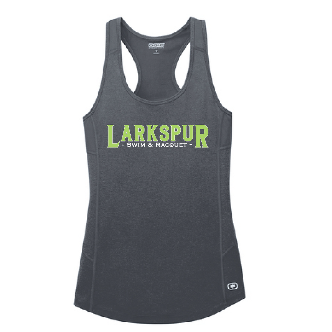 Ladies Racerback Pulse Tank / Gear Grey / Larkspur Swim and Racquet Club