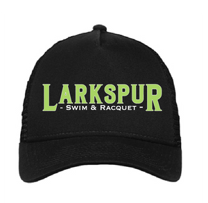 Snapback Trucker Cap / Black / Larkspur Swim and Racquet Club